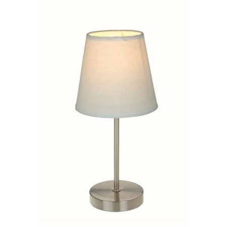 ALL THE RAGES All The Rages LT2013-WHT Sand Nickel Basic Table Lamp with White Shade LT2013-WHT